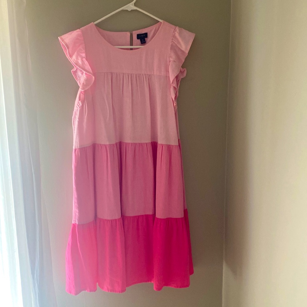 J. Crew Pink Tiered Dress - SZ 8